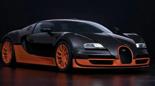 Оригиналната версия предлага максимална скорост от 407 км/ч, но суперскоростната версия отива дори по-далеч. Настоящата Super Sport версия на Veyron е призната от „Гинес“ като най-бързата кола, разрешена за улична употреба в света. Veyron разполага с 8,0-литров W16 двигател с четири турбини, еквивалентен на два V8 двигателя, свързани заедно. 

Всеки цилиндър има четири клапана (за общо 64), но конфигурацията VR8 на всяка група позволява два горни разпределителни вала да задвижват две групи от цилиндри, така че са необходими само четири разпределителни вала. Това е монументална кола и грандиозно инженерно постижение по всички стандарти.